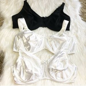 3 Unlined Full Coverage Bra Bundle 38C Black White